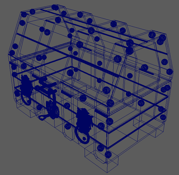 Wireframe chest diagonal front view