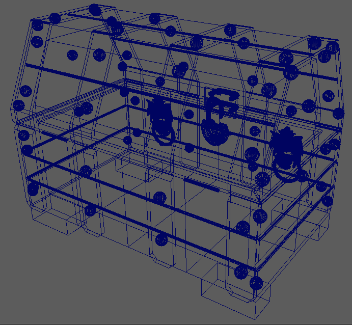 Wireframe chest diagonal back view