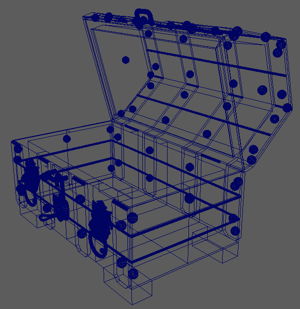 Wireframe chest open view