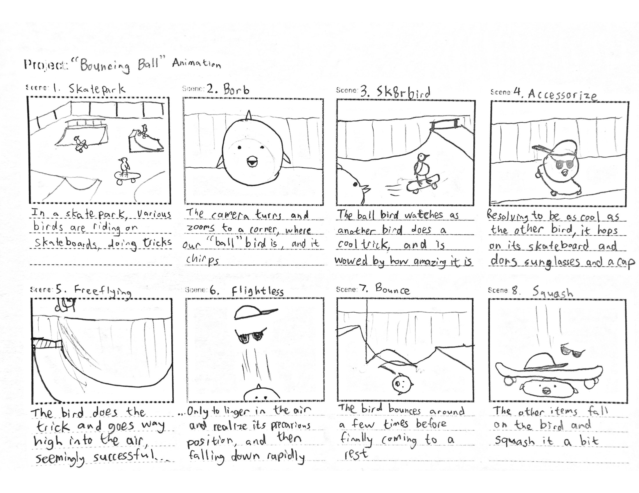 Bouncing Ball animation storyboard